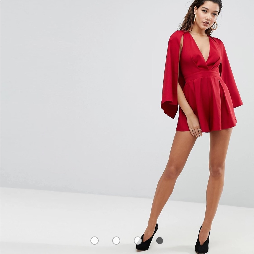 Sexy Red Cape Romper